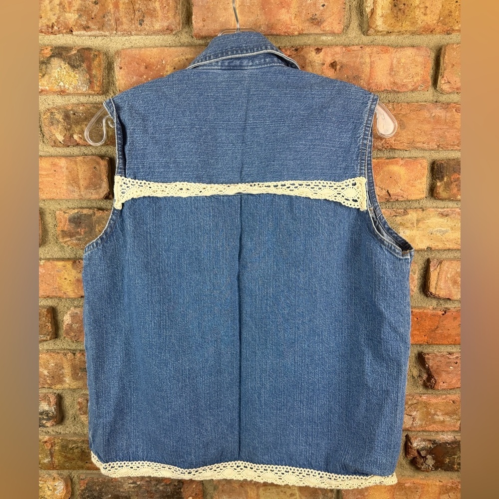 Vintage Vivaldi Jeanswear Denim Vest Sleeveless Size Medium - Picture 3 of 3